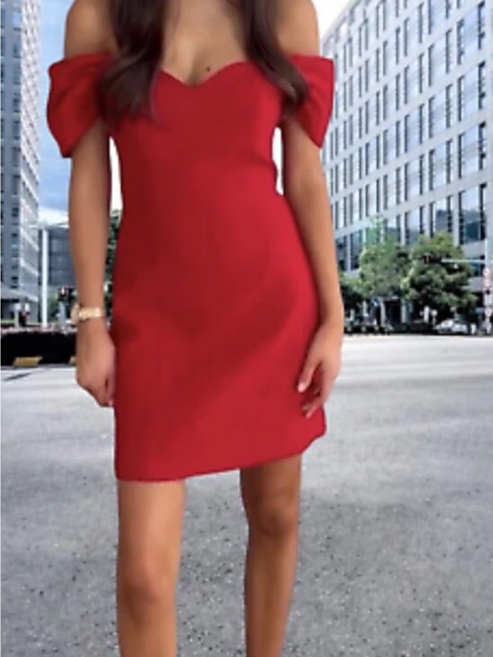 Zara Red Off-Shoulder Mini Dress